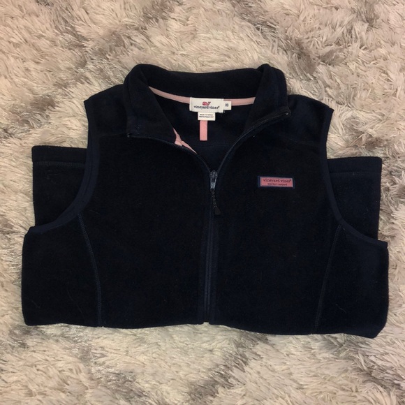 Vineyard Vines Fleece Navy Vest - Picture 1 of 4
